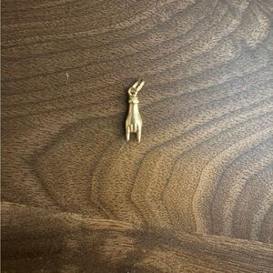 18K Gold Italian Hand Mano Cornuto Evil Eye Pendant